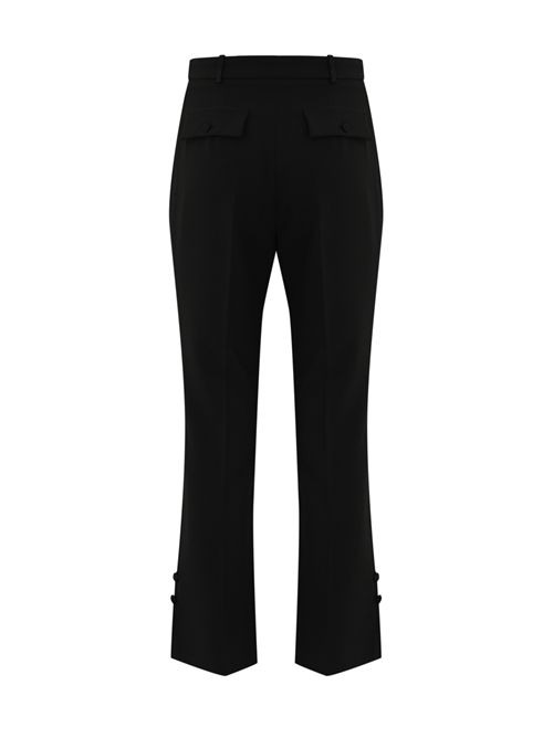 Pantalone smoking in crepe con bande in raso Nero Elisabetta Franchi | PA08651E2110